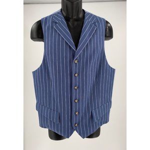 New Paul Fredrick Men’s Linen Striped Vest Size Medium